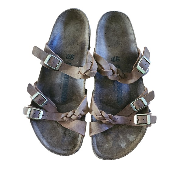 Birkenstock Buckley Braided Leather Sandals EU‎ 40 US 9 Brown Adjustable Buckle main image 1